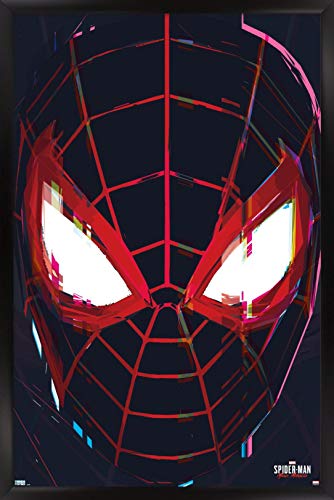 Trends International Marvel S Spider Man Miles Morales Face Wall Poster 22 375 X 34 Black Framed Version On Amazon Fandom Shop