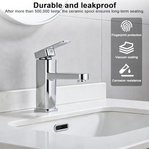 Mitigeur de lavabo chaud et froid avec commande fluide en laiton