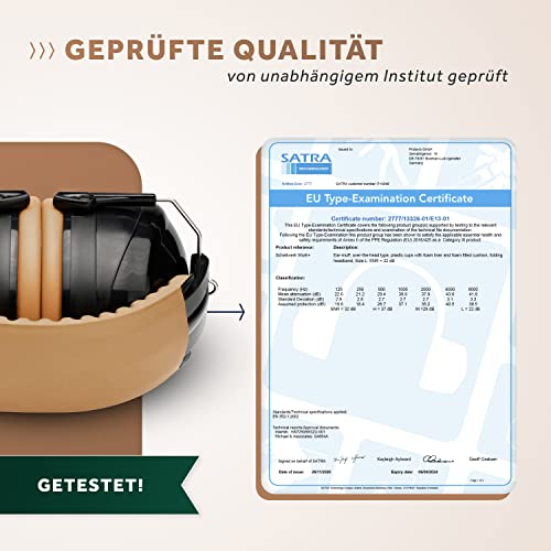Foto von Schallwerk ® Work+ Gehörschutz Erwachsene - Arbeit Ohrenschützer - Gehörschutz Schießsport - Verstellbarer Kapselgehörschutz SNR 27 dB - Komfortabler Schutz für laute Umgebungen, Kinder, Lärmschutz