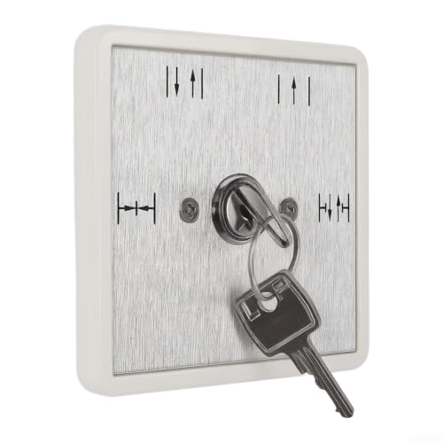 Interrupteur à clé en aluminium brossé pour panneau de commande argenté 80mm