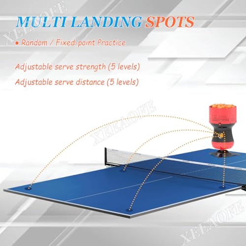 Robot da ping pong - Controllo senza fili, capacità di 90 palline, macchina automatica da ping pong con serbatoio rimovibile