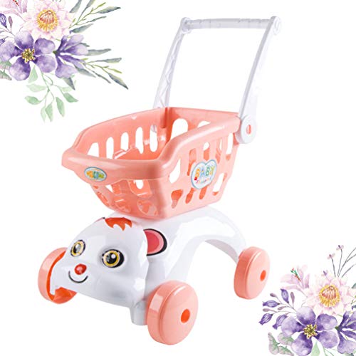 NUOBESTY Cor-De-Rosa Brinquedos Shopping Carrinhos Carrinho Shopping Fingir Brinquedos Interação Cri
