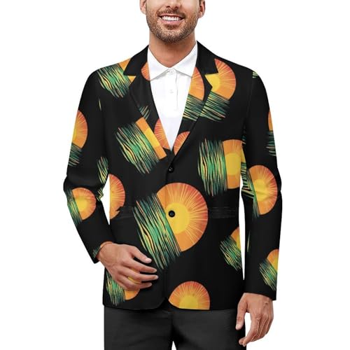 Sunrise Sunset-Sunshines Men's Blazer Printed Button Suit Jacket Slim Sport Coat Blazers
