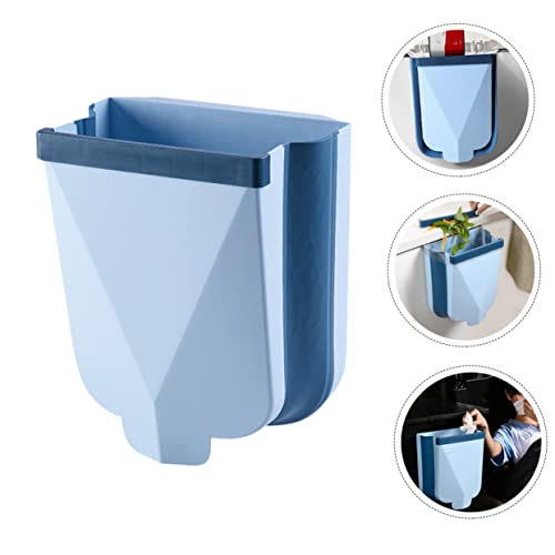 Caneca de basura rectangular azul para cocina y oficina miniatura 4