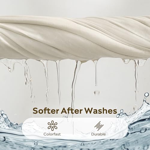 Image of JELLYMONI 100% Washed Cotton Duvet Cover Full - Soft, Breathable Linen-Look Bedding with Natural Wrinkle Texture, Button Closure, 3-Piece Set (Oat Milk, 80 inchx90 inch)