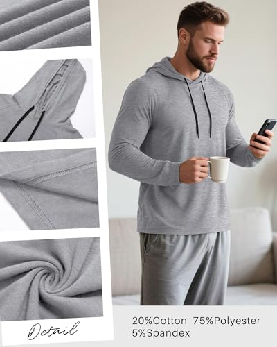Ficerd 3 Pack Hoodies for Men Big and Tall, Lightweight Long Sleeve Workout Gym Running Fishing Pullover Hooded Sweatshirts4