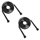 Yeahb 2 STK 280CM Springseil, rutschfest Einstellbares Seilspringen Speed Rope Mit Hochelastischer Griff, für Kinder Und Erwachsene Fitness, Ausdauer, Abnehmen, Schwarz