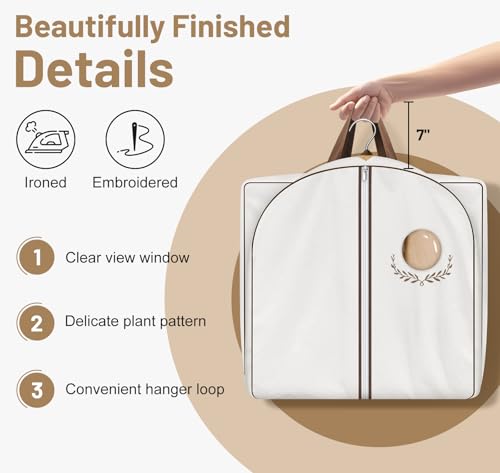 MISSLO 65" Gusseted Hanging Garment Bags Bundle with 40" Cotton Garment Bags3