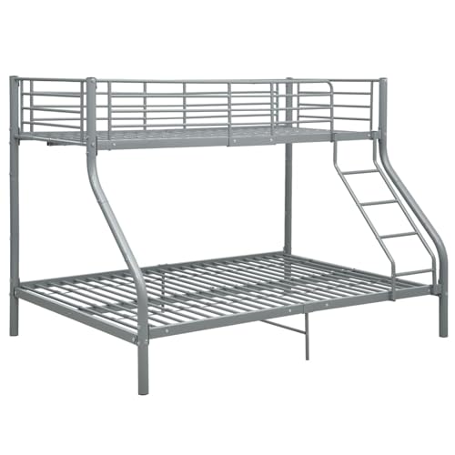 Gecheer Estructura de litera de Metal Gris 140x200 cm/90x200 cm