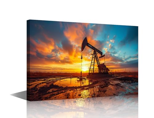 Toile murale moderne pétrole gaz pour décorer un espace de coworking ou bureau ingénieur