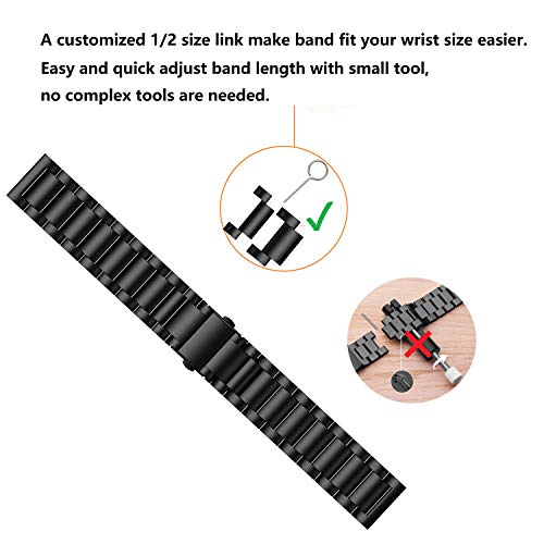 Correa de acero inoxidable 20mm para Garmin Vivoactive 3 miniatura 5