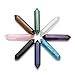 CrystalTears 8pcs Chakra Healing Crystal Double Terminated Points Wands Set Natural Polished Thumbled 6 Facet Stone Decor Reiking Balancing 1.9-2.1