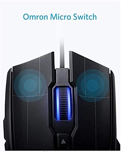 Anker High Precision Programmable Gaming Mouse with 6000 DPI, 1000 Hz Polling Rate, 10 Programmable Buttons, Ergonomic USB Computer Mouse, RGB Gamer Desktop Laptop PC Gaming Mouse