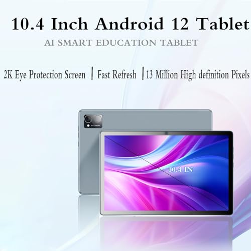 Unlocked Android 12 Tablet PC 6GB+128GB,10.46” HD Full View Display , 4G LTE Cellular Tablets with Sim Slot，7000 mAh Mega Battery, Support Phone call WiFi GPS Bluetooth 5.0 IPS 2000*1200 (Gray) by KBJPADS - Used condition - Image 3