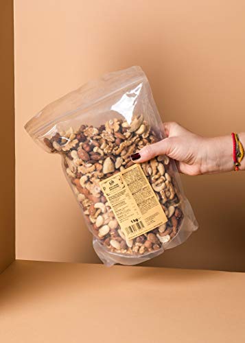 KoRo - Edelnussmischung 1 kg - 100% Nüsse - Hoher Ballaststoffgehalt - Mischung aus Mandeln, Paranüssen, Cashewkernen, Walnüssen und Haselnüssen