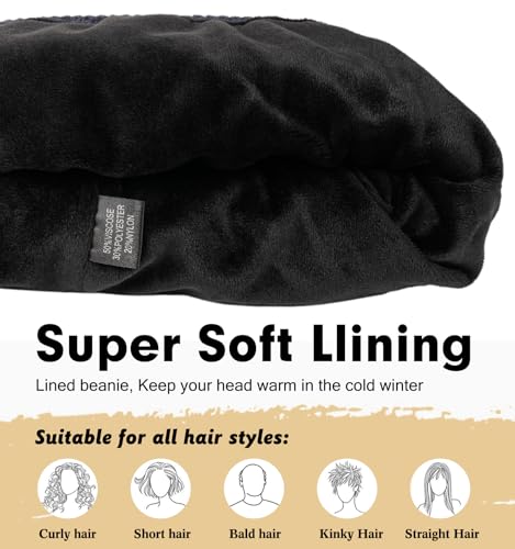 Image of Wmcaps Winter Beanie for Men Women, Fleece Lined Beanie Soft Warm Knit Hat Ski Stocking Cuffed Cap