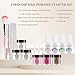 SUTOKAKA Dip Powder Nail Kit Starter, 6 Colors All Seasons Nude Pink Glitter Dipping Powder Set Nail Art Kit with French Dip Container for Women Manicure Design 19Pcs