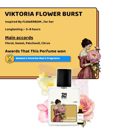Image of TMPerfumehouseViktoria Flower burst EDP for Women | Floral, Sweet & Long Lasting Perfume Spray | Floral, Patchouli & Woody Fragrance | Luxury Gift for Her | TMPH | 50ml