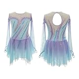 Vestido De Patinaje Artístico For Niñas, Personalización Profesional, Trajes De Danza Sobre Hielo For Competición, Manga Larga(S)