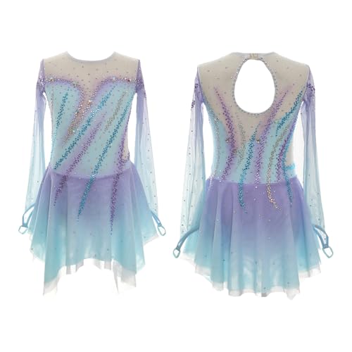 Vestido De Patinaje Artístico For Niñas, Personalización Profesional, Trajes De Danza Sobre Hielo For Competición, Manga Larga(S)