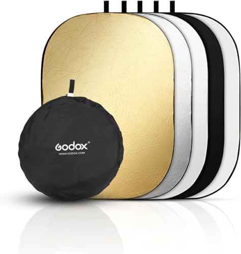 GODOX   Reflectores plegables para fotografía con estuche de transporte para fotografía reflector, difusor de luz para estudio (5 en 1 60 x 90 cm)
