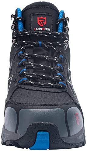 Larnmern Steel Toe Boots Mens Outdoor Work Boots Safety Working Shoes Indestructible Industrial Construction Footwear Slip Resistant Puncture Proof Static Dissipative Comfortable Breathable Durable Non Slip(10.5 Men, Black/Blue) #TOP3