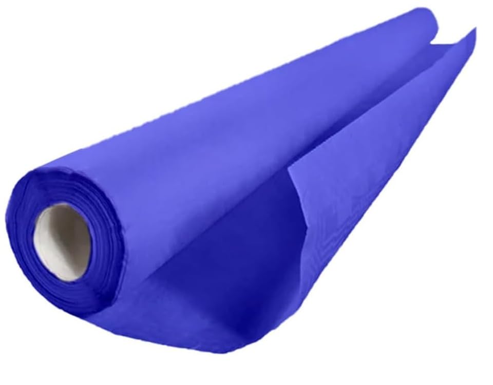 Tezraftaar® Paper Banquet Roll 8m x 1.14m Blue Disposable Banqueting Roll Table Cover Clothes for Christmas Catering Supply Wedding Birthday