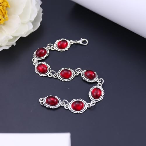 Gothic Bracelet Red Black Crystal Retro Grunge Bracelets Vampire Witch Bracelet for Women Goth Vintage Victoria Renaissance Jewelry Emo Accessorie Halloween3