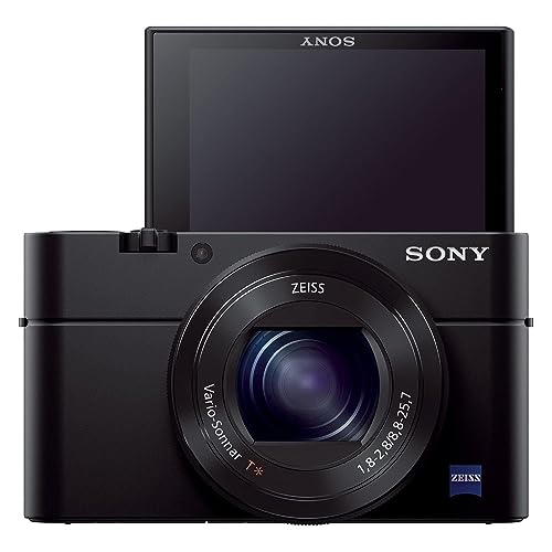 Sony Câmera digital compacta premium RX100 III 20,1 MP com sensor de 2,54 cm e lente de zoom ZEISS F