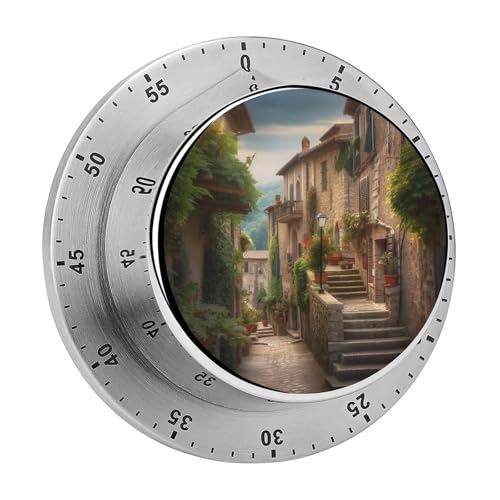 Italy Tuscan Mechanical Kitchen Timer Manual 60 Minute Wind Up Timer, Loud Timers for Hard of Hearing, No Batteries Required, Countdown Timers for Cooking Classroom Gym Home