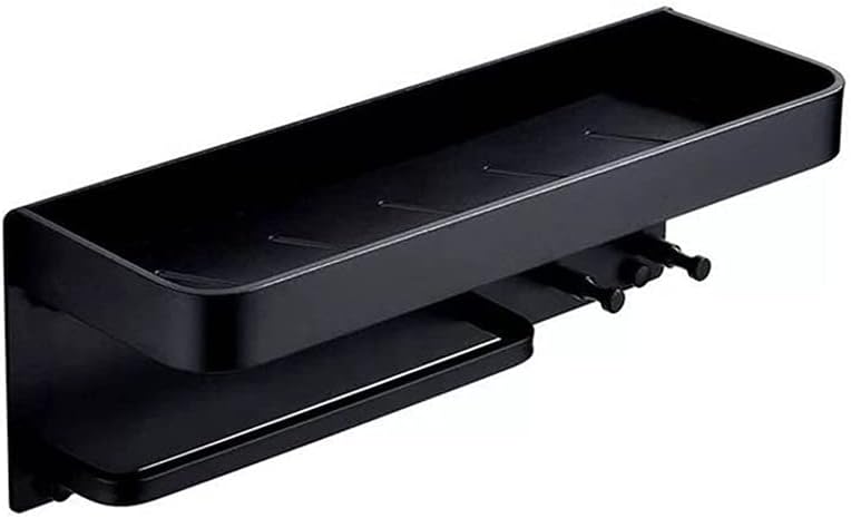 Bathroom Shelves Silver Aluminum Wall Mounted Black Kitchen Towel Rack Cup Holder Storage Racks Shampoo Hardware