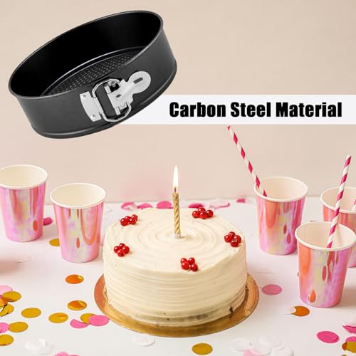 Cake Tins for Baking, 2 Round Non-Stick Cake Pan (6 & 8 inches) Springform with Removable Bottoms, Metal Handles, Non-Stick Coating, Loose Base Baking Pan Tray, Perfect for Cakes and Cheesecake - Image 6