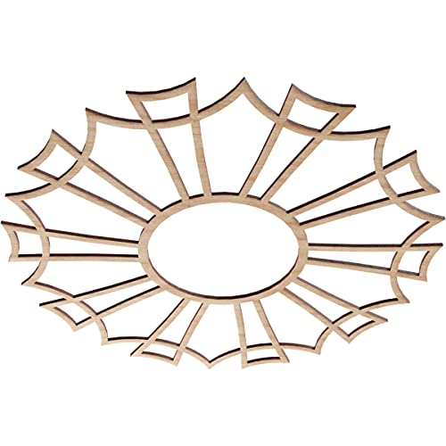 Image of Ekena Millwork 24 inchOD x 8 1 /2 inchID x 3 /8 inchT Augustus Wood Fretwork Pierced Ceiling Medallion, Alder