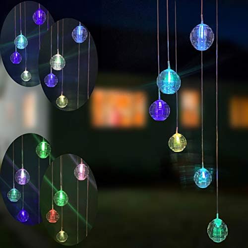 Solar Chimes Birthday Gifts for Mom,Unique Gifts for Women Grandma,Garden Decorations Color Change Solar Light Acrylic Diamond Ball