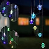 Solar Chimes Birthday Gifts for Mom,Unique Gifts for Women Grandma,Garden Decorations Color Change S