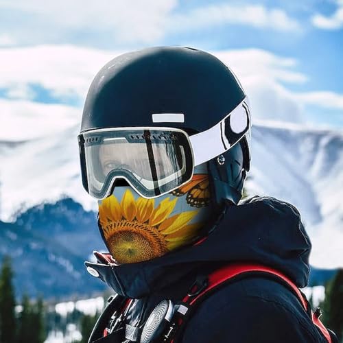 Balaclava para hombre y mujer, máscara para esquiar con diseño de girasol y mariposa, cubreboca completo para ciclismo miniatura 5