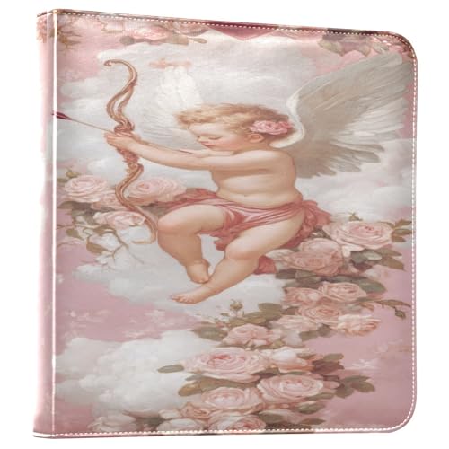 Álbum de fotos adhesivo DIY encuadernador de 3 anillos Cupido nube Día de San Valentín 40 páginas 8x10 para recuerdos