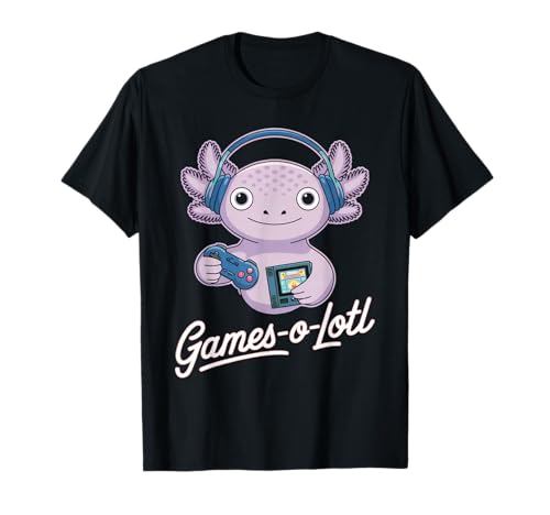 Axolotl Funny Kawaii Gamer Boys Girls Gamesalotl Videojuego Camiseta