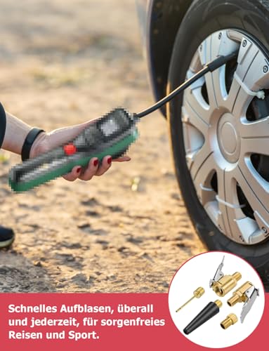 Mellbree Multifunktionales Valve Adapter Set – Kompatibel mit Bosch EasyPump, passend für Autoreifen, Fahrräder und Bälle