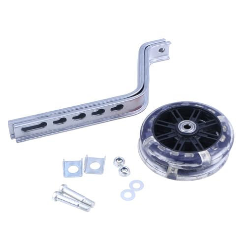 Ruedas de entrenamiento para bicicleta con ruedas auxiliares ajustables y robustas, balance, silenciosas, con destellos y estabilizadores de seguridad para niños, color negro, resistentes a rayos UV y alta resistencia miniatura 1
