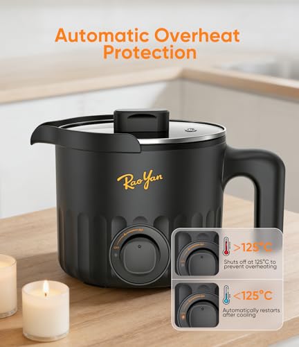 RAOYAN 1.5L Electric Wax Melter with Pouring Spout, Nonstick Large Capacity Wax Melting Pot for Candle Making, DIY Candle Making Supplies Kit for Beginners and Adults - Black — view 2