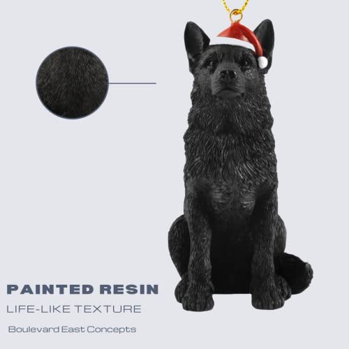 Boulevard East Concepts Black German Shepherd Dog Christmas Ornament Figurine Holiday Collectible Gifts #TOP1