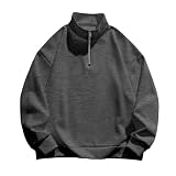 OtoñO Y Invierno Hombres SóLido Color Sudadera Cuello De Pie Media Cremallera De Manga Larga Tops Hombres