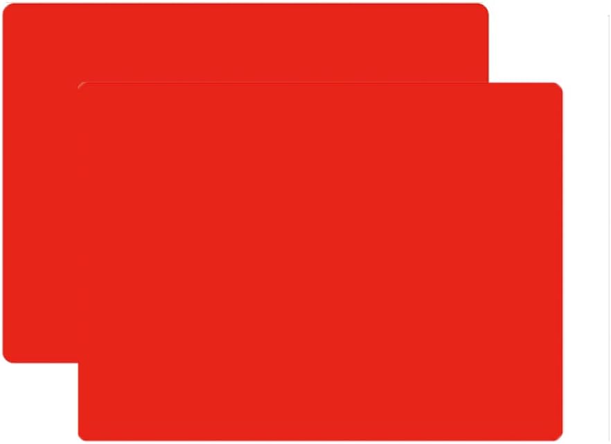 JingU Silicone Waterproof Baking Placemat, Non Stick Hot Mat, Soft Mat for Baby, Kids & Children (40x30cm) (Red, 2 Pack)