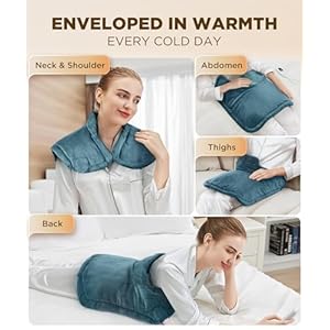 Graphene-Infused Heating Pad 3X Deeper Pain Relief, Weighted Instant Heating Pads for Neck and Shoulders, Heated Wrap w/ 6 Heat Options 4 Auto-Off Timer, Gifts for Mom Women Christmas Birthday Graphene Infused Heating Pad 3X Deeper Pain Relief Weighted Instant Heating Pads for Neck and Shoulders Heated Wrap w 6 Heat Options 4 Auto Off Timer Gifts for Mom Women Christmas Birthday