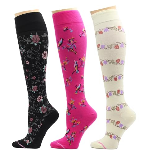 Image of Dr. Motion 3 Pairs Therapeutic Graduated Compression Women's Knee-hi Socks