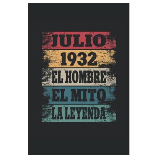 Julio 1932 - El Hombre - El Mito - La Leyenda: Regalos Originales para Hombre Papá Abuelo Hermano - Diario, Cuaderno De Notas, Apuntes O Agenda