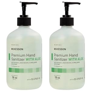 McKesson Hand Sanitizer with Aloe, 18 oz Pump Bottle [Pack of 2] – 70% Ethyl Alcohol, Spring Water Scent, No-Rinse Gel with Vitamin E and Moisturizers, Medical-Grade Sanitizer