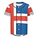 Vnurnrn Iceland Flag Mens Baseball Button Down Jersey Hipster Hip Hop T Shirts