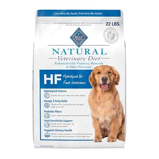 Blue Buffalo Natural Veterinary Diet HF Hydrolyzed for Food Intolerance Dry Dog Food, Salmon 22-lb Bag